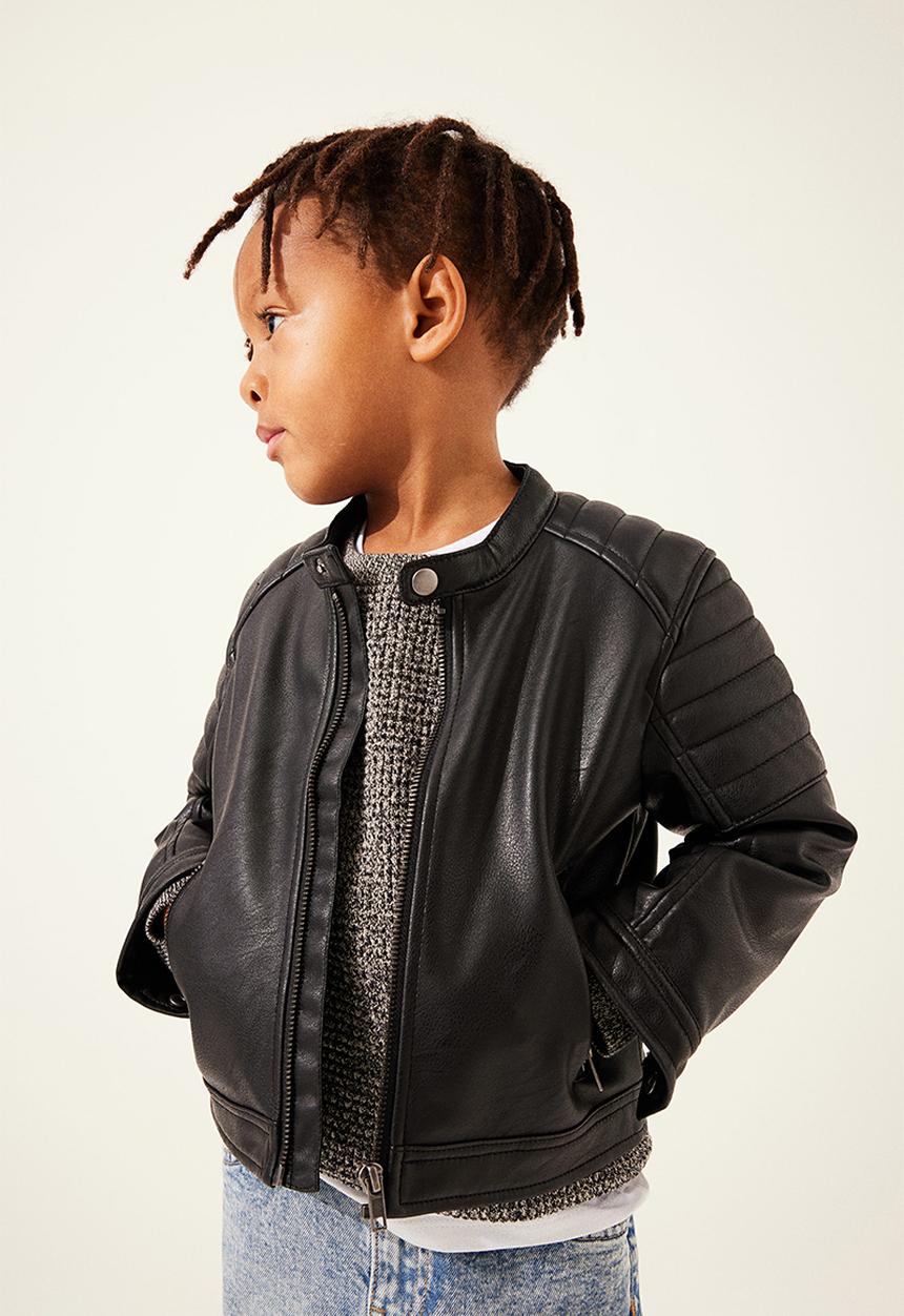 H&M - Quilted biker jacket - black