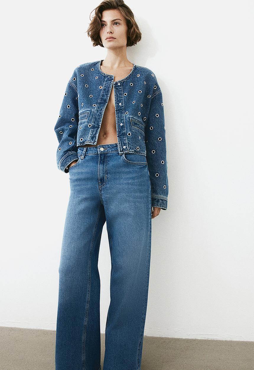 H&M - Wide high jeans - blue