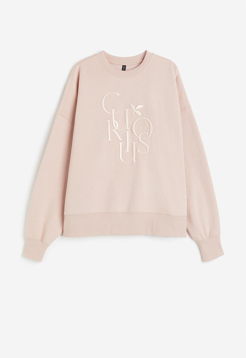 H&M - Oversized motif-detail sweatshirt - pink