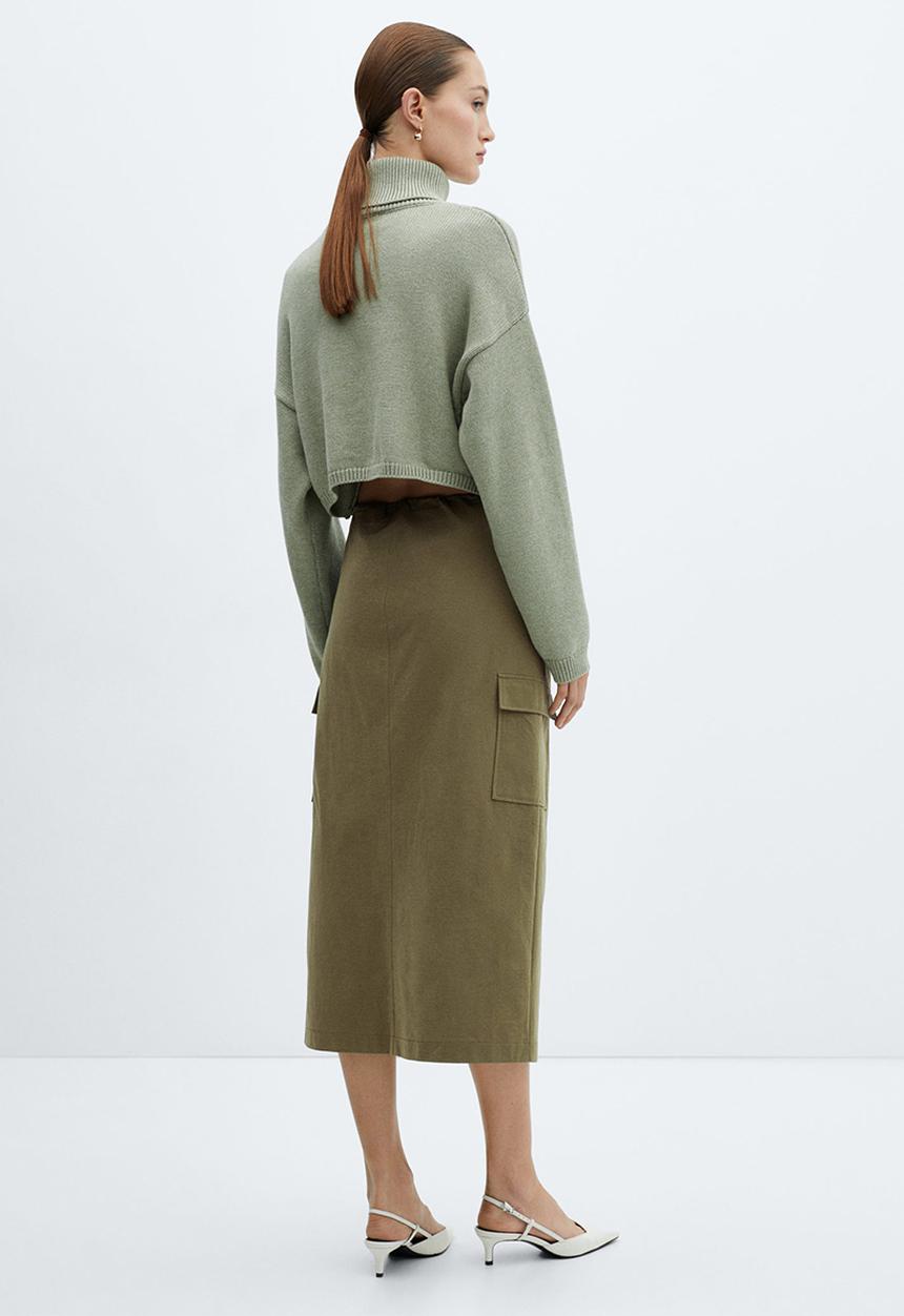 MANGO - Skirt bengala - beige/khaki