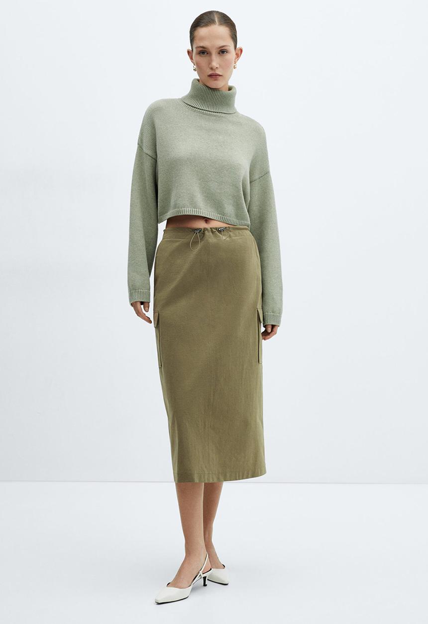 MANGO - Skirt bengala - beige/khaki