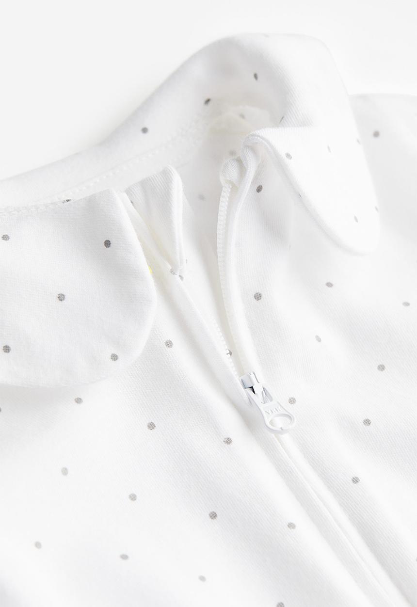 H&M - Sleepsuit with full feet - white