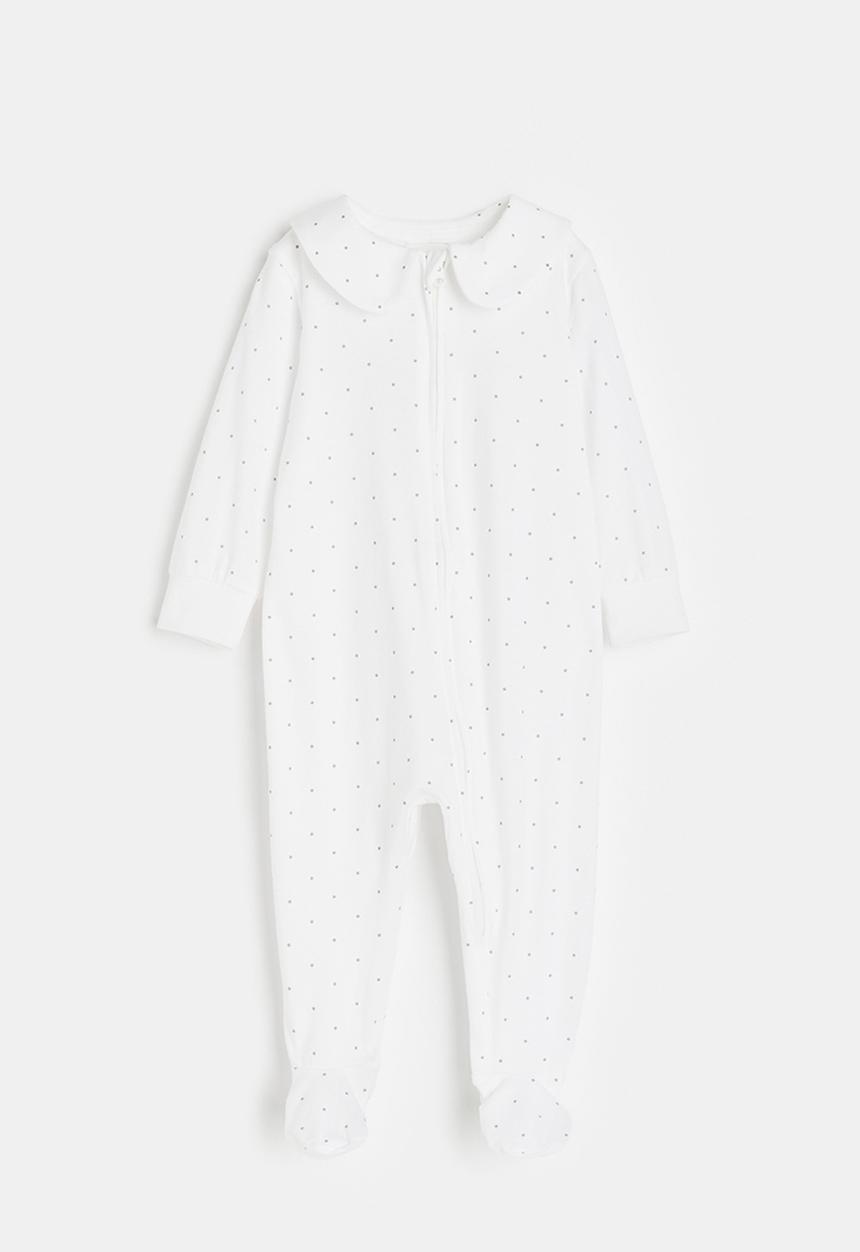 H&M - Sleepsuit with full feet - white
