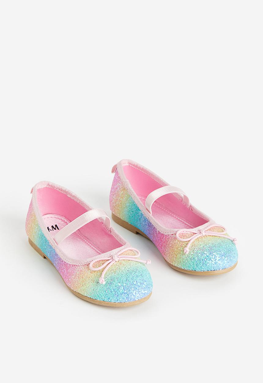 H&M - Appliquéd ballet pumps - pink multi