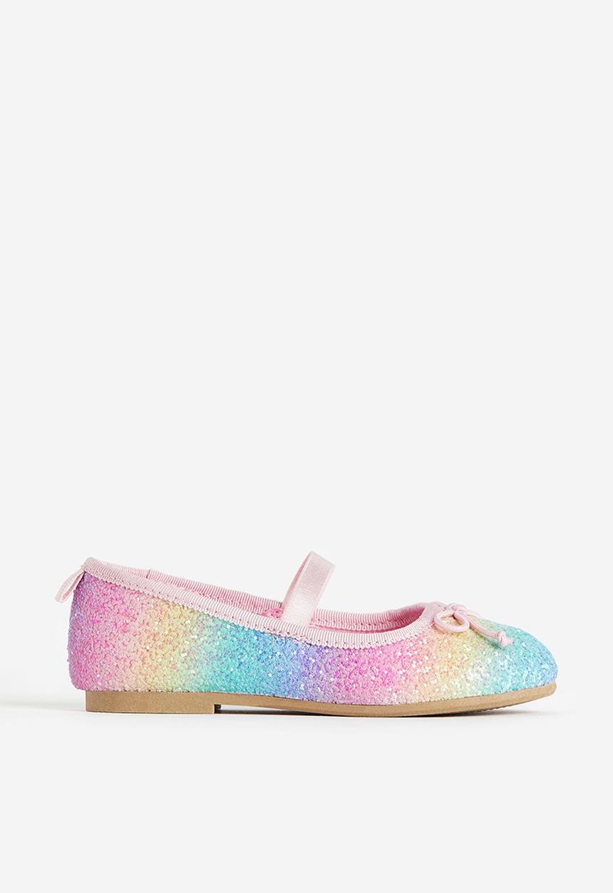 H&M - Appliquéd ballet pumps - pink multi