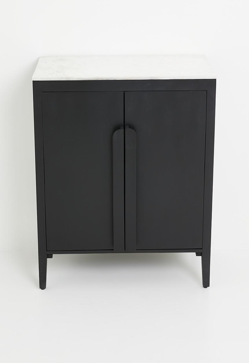 Sixth Floor - Shego wooden and marble storage chest-Black