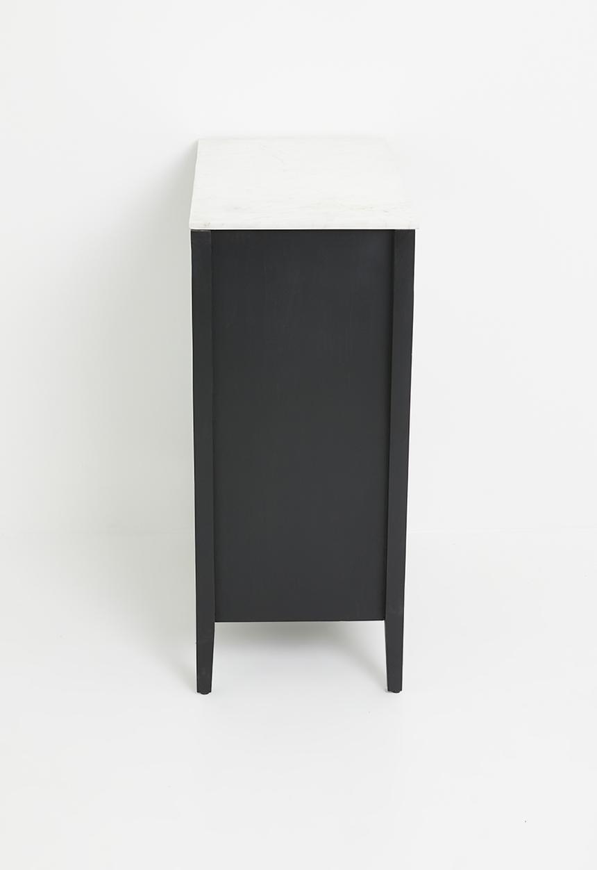 Sixth Floor - Shego wooden and marble storage chest-Black