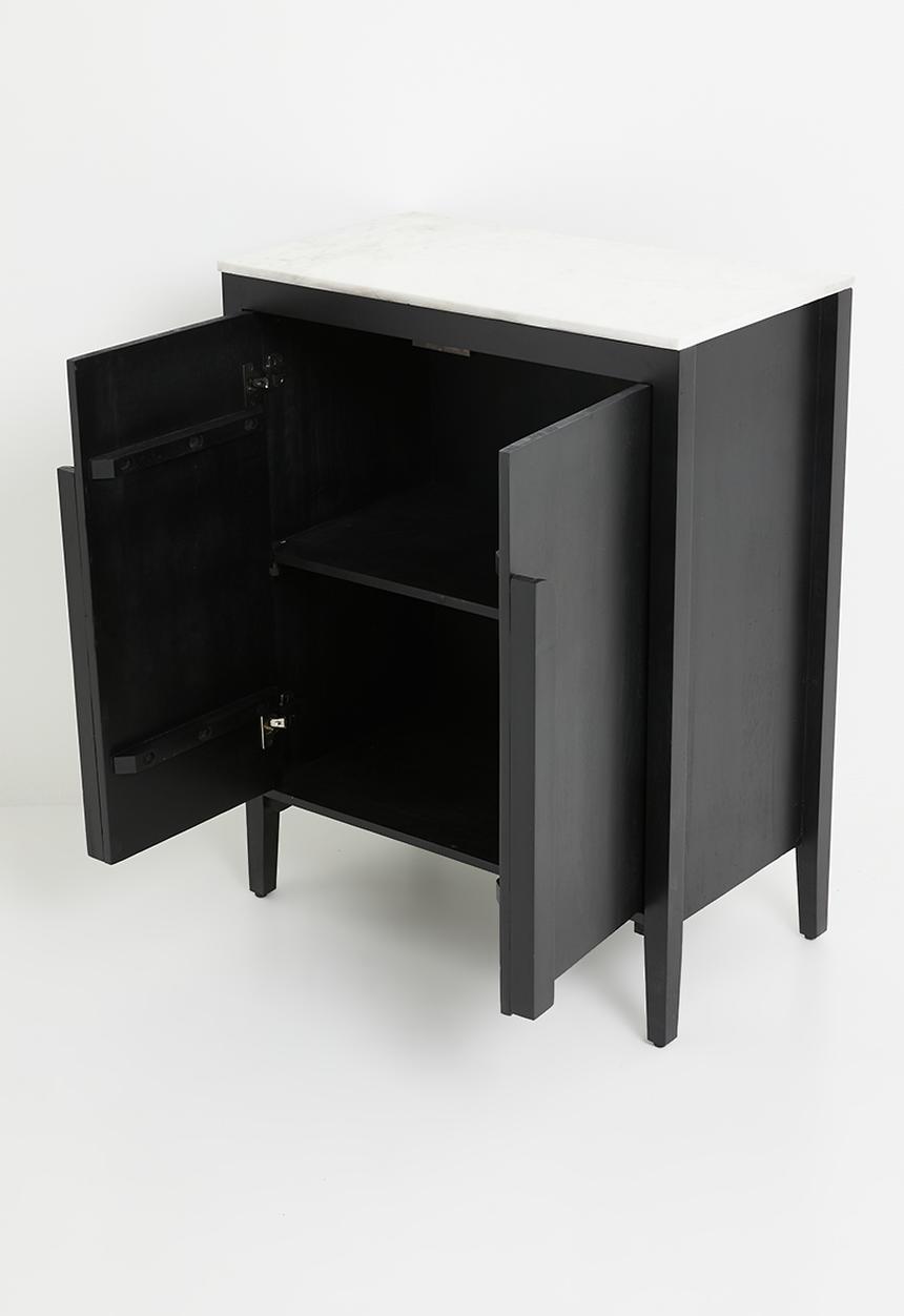 Sixth Floor - Shego wooden and marble storage chest-Black