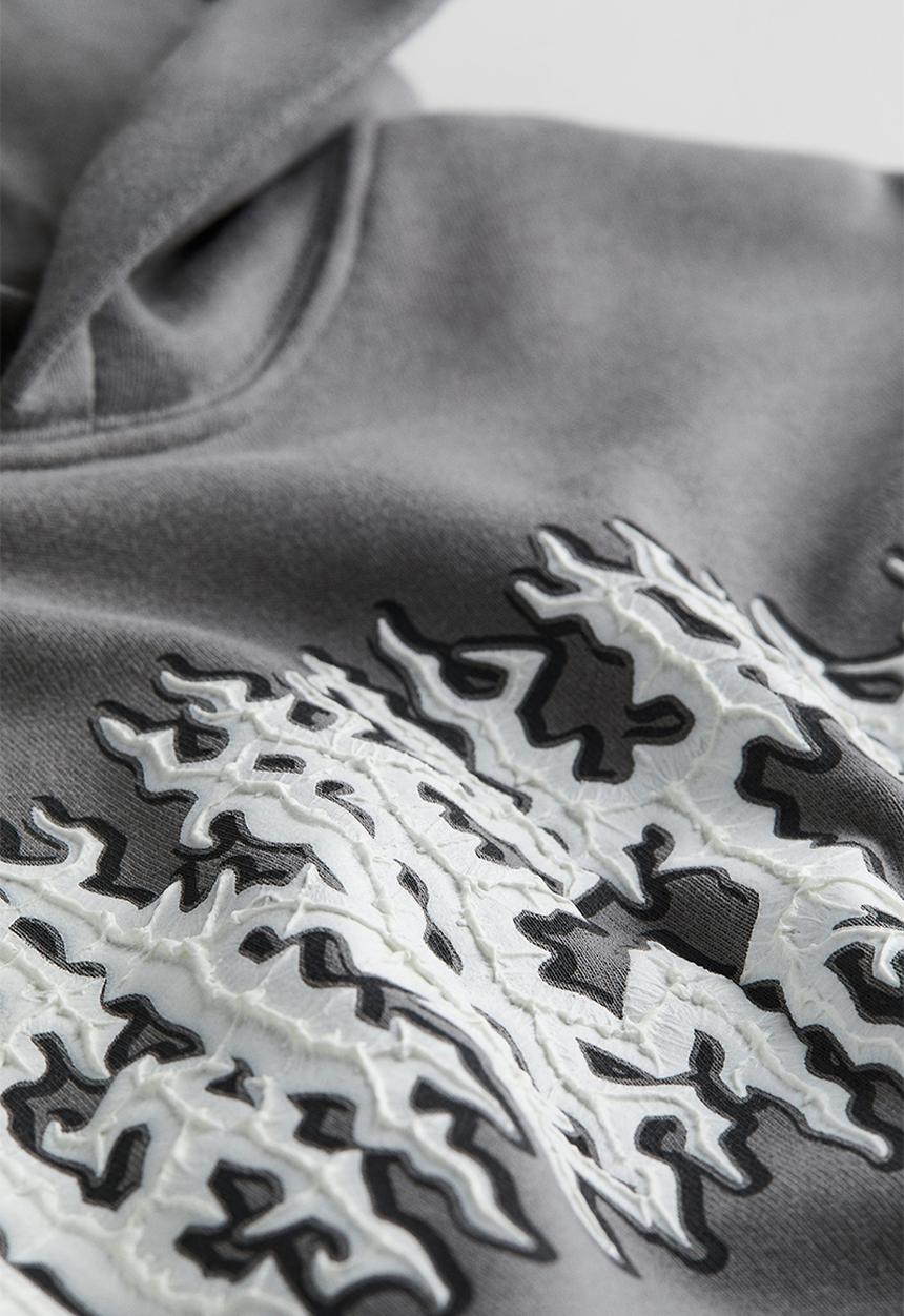 H&M - Print-motif hoodie - grey