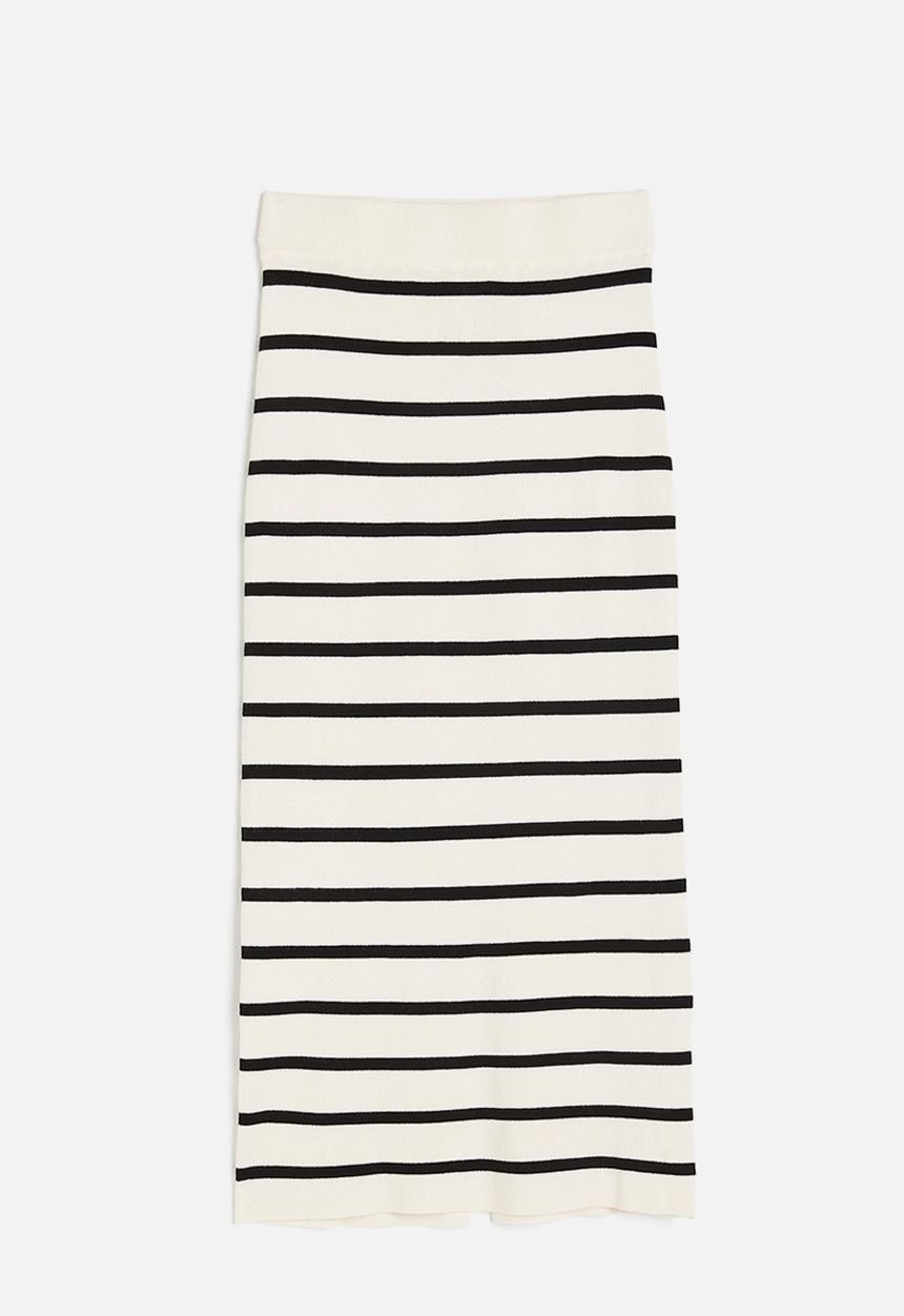 H&M - Rib-knit skirt - multi, white