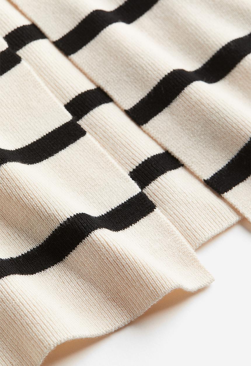H&M - Rib-knit skirt - multi, white