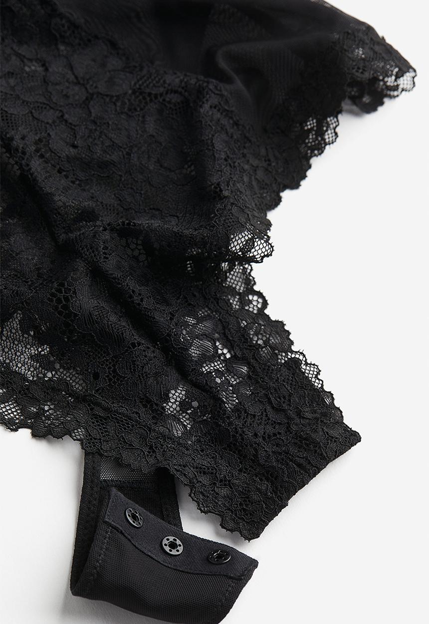 H&M - Push-up thong body - black