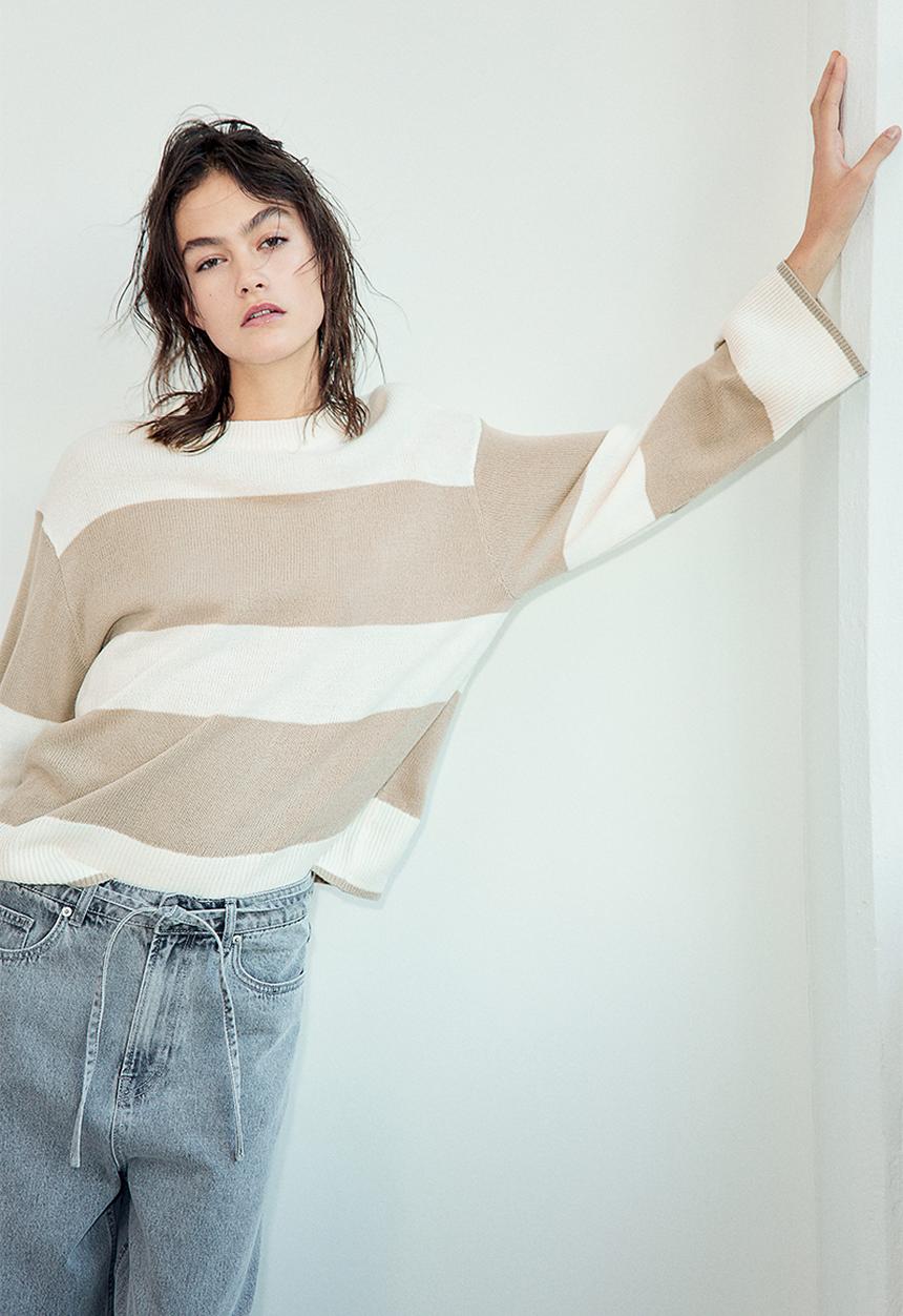 H&M - Jumper - beige, white, multi