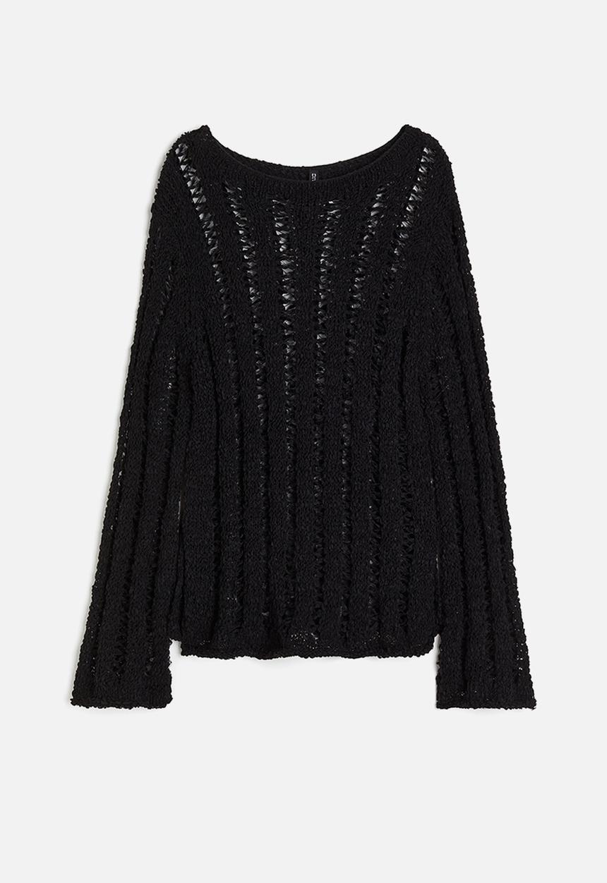 H&M - Ladder-stitch-look jumper - black