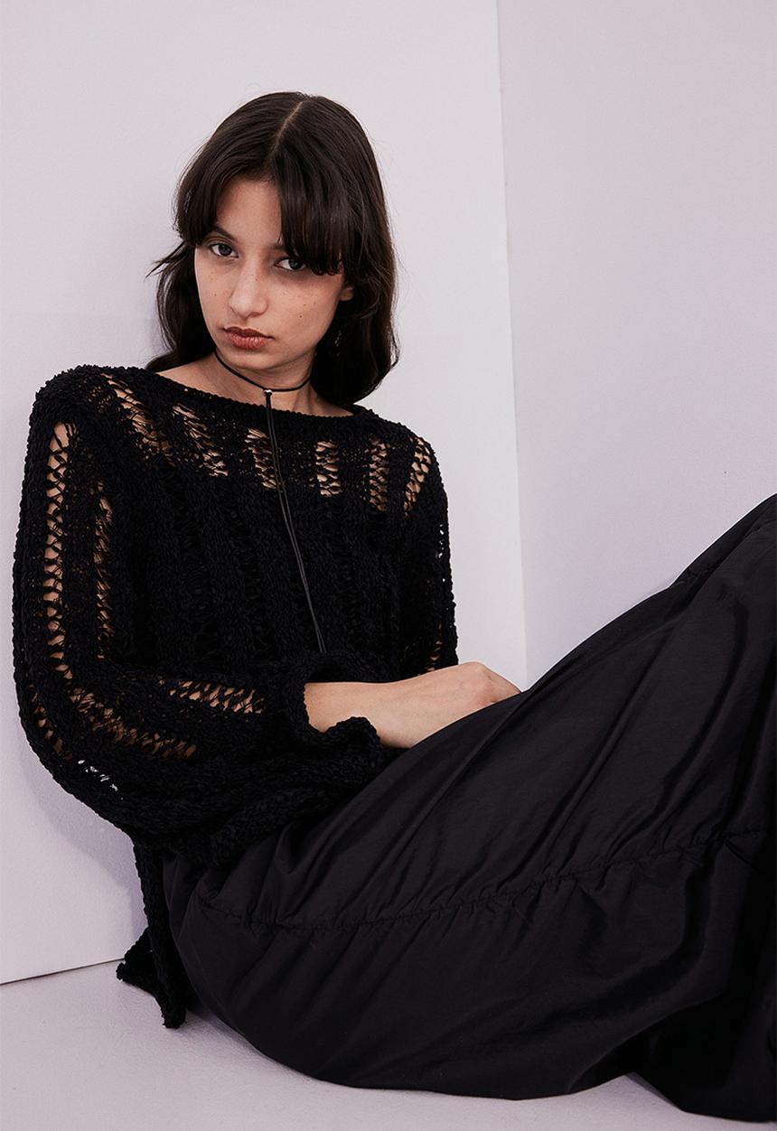 H&M - Ladder-stitch-look jumper - black