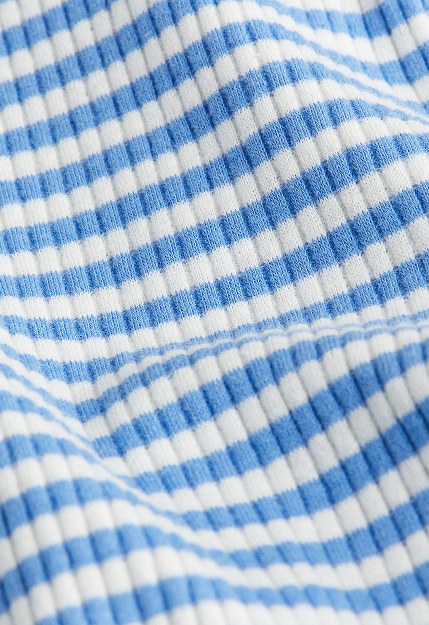 H&M - Ribbed jersey top - blue, multi