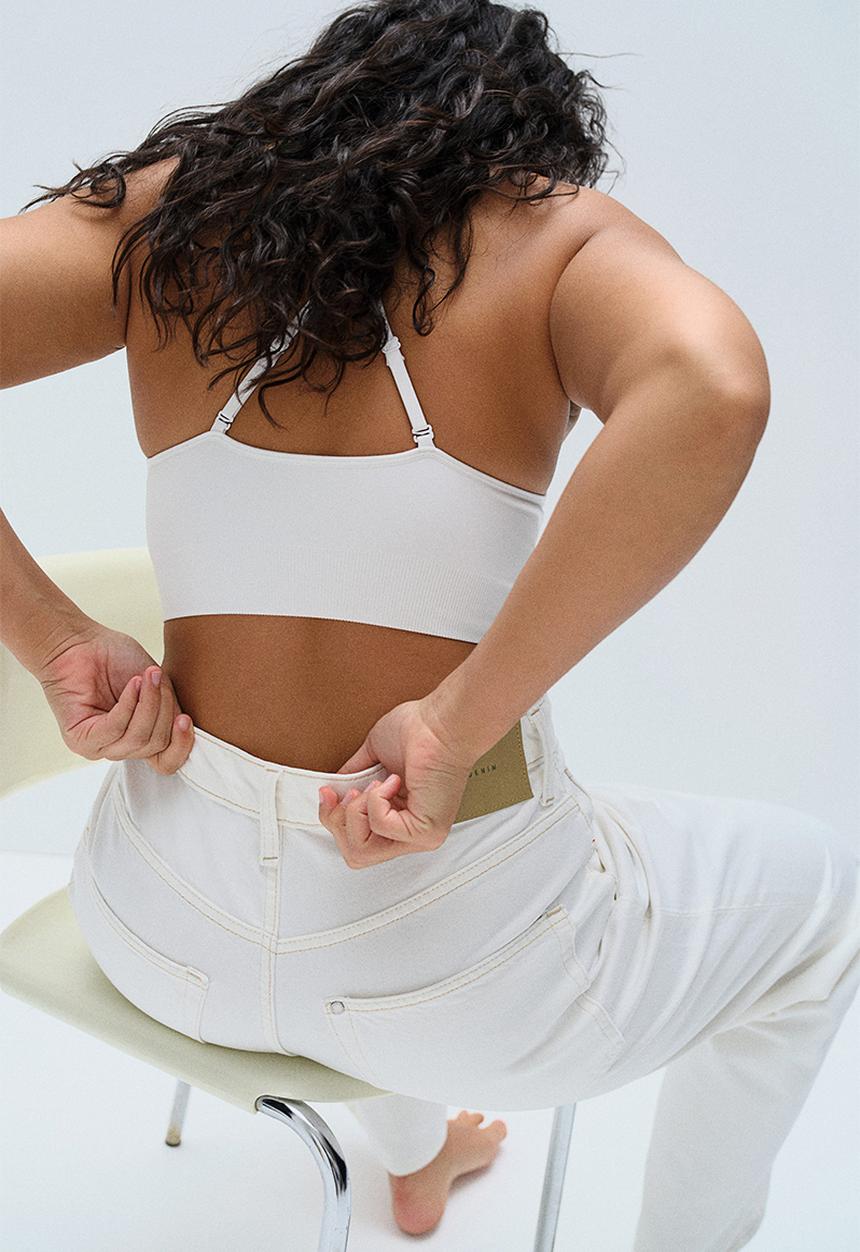 H&M - Curvy fit baggy high jeans - white