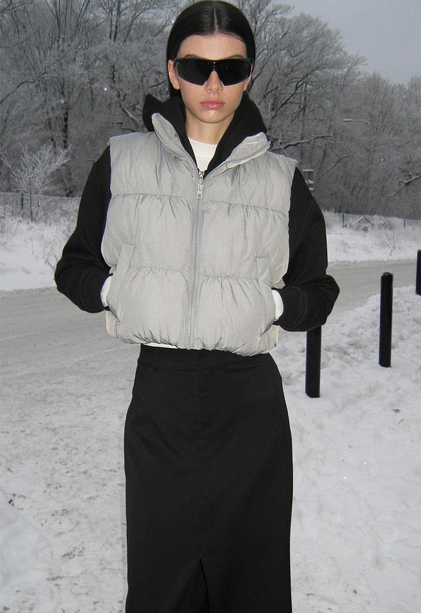 H&M - Puffer gilet - grey