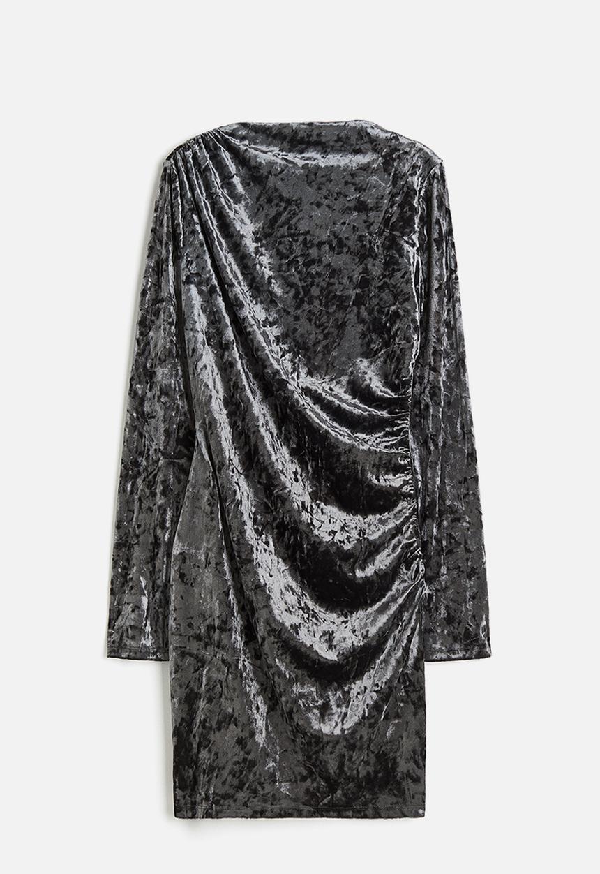 H&M - Gathered jersey dress - dark grey