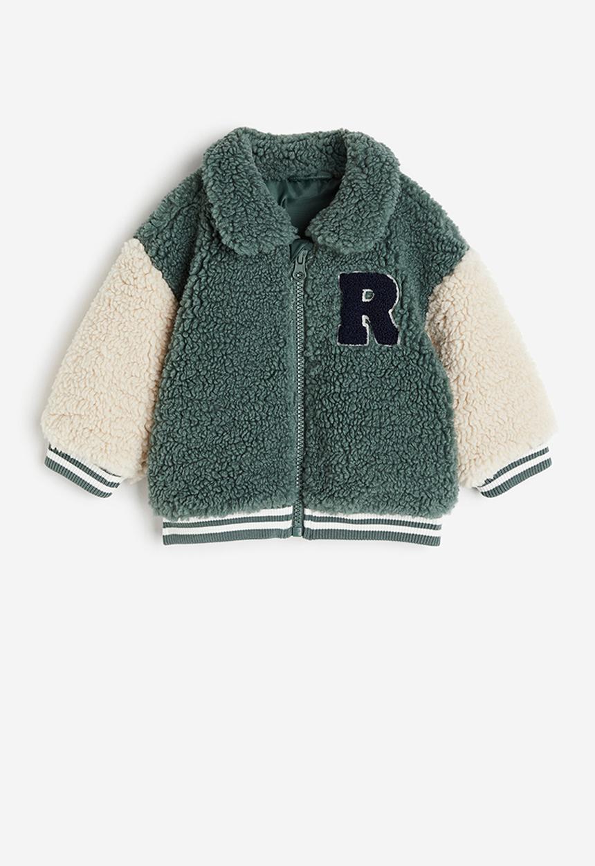 H&M - Pile baseball jacket - green multi