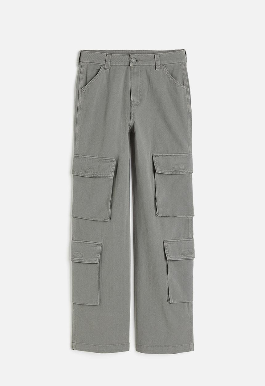 H&M - Twill cargo trousers - green