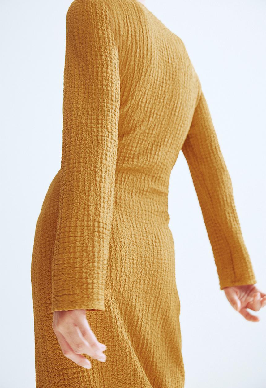 H&M - Textured jersey dress - yellow
