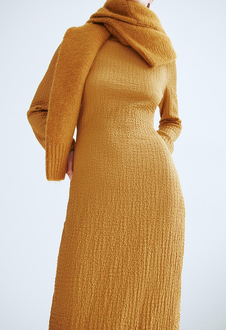 H&M - Textured jersey dress - yellow