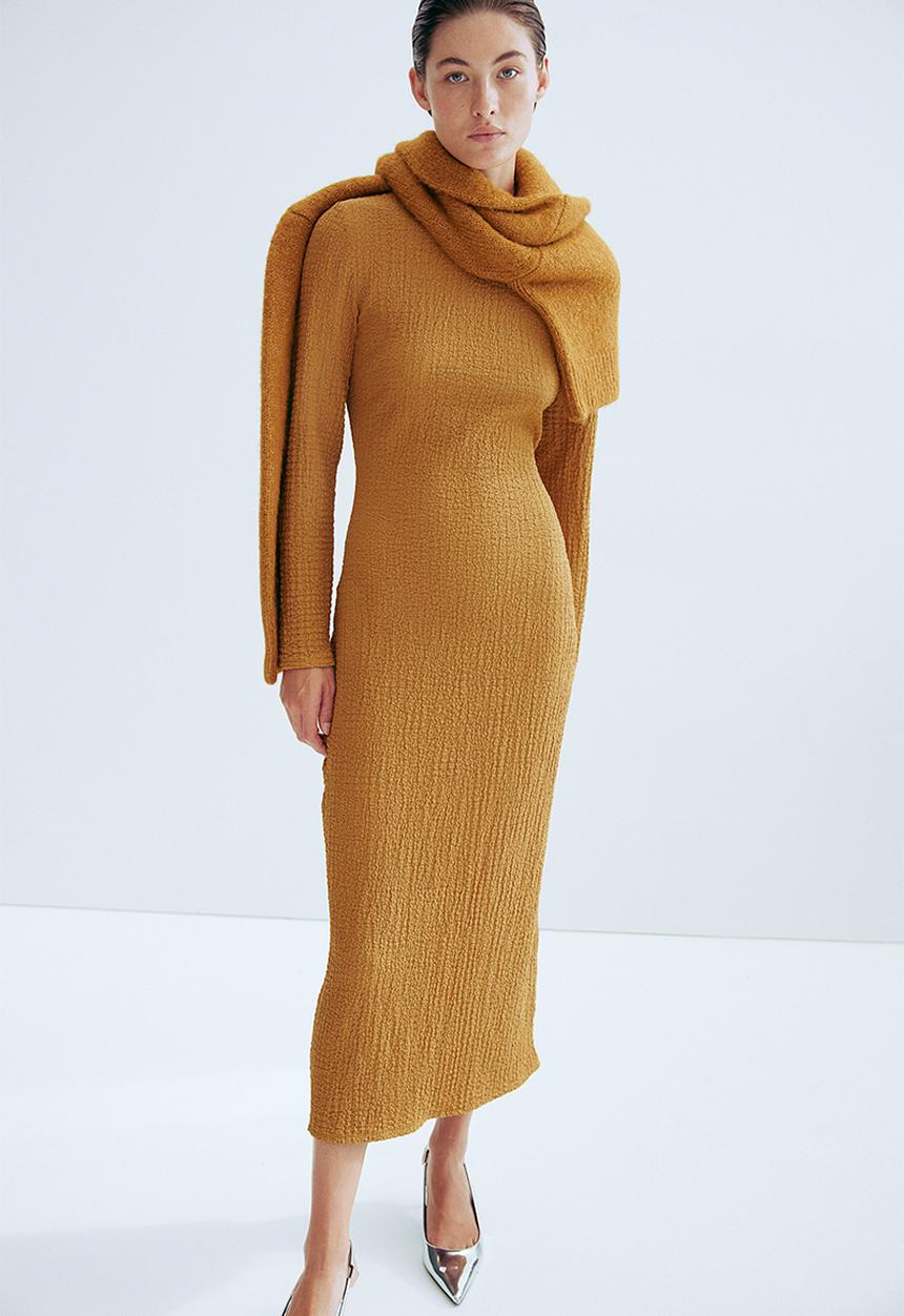 H&M - Textured jersey dress - yellow