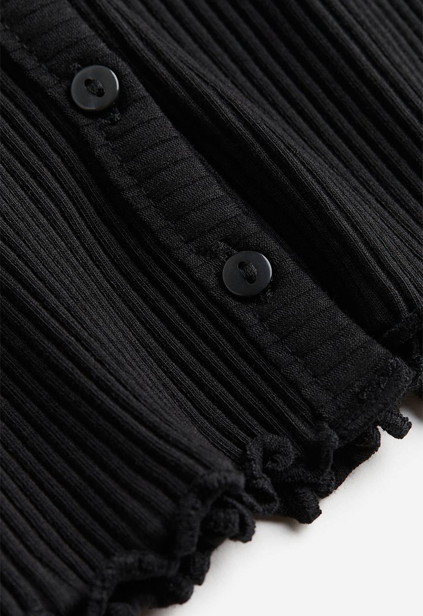 H&M - Ribbed jersey cardigan - black