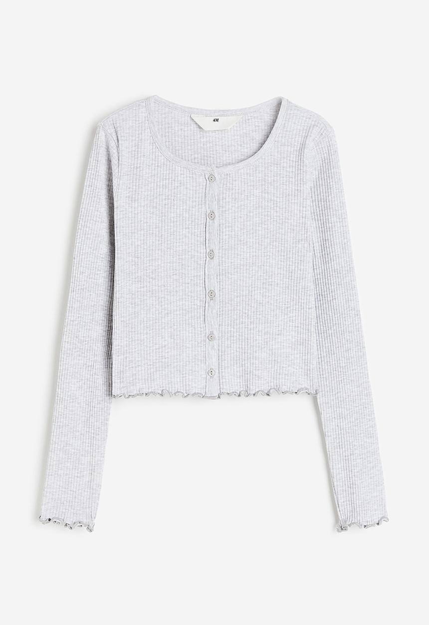 H&M - Ribbed jersey cardigan - grey