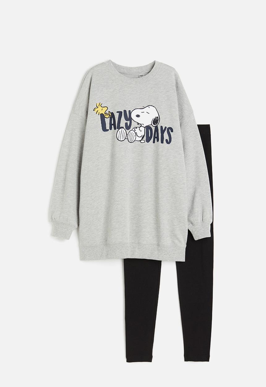 H&M - Printed pyjamas - grey & black 