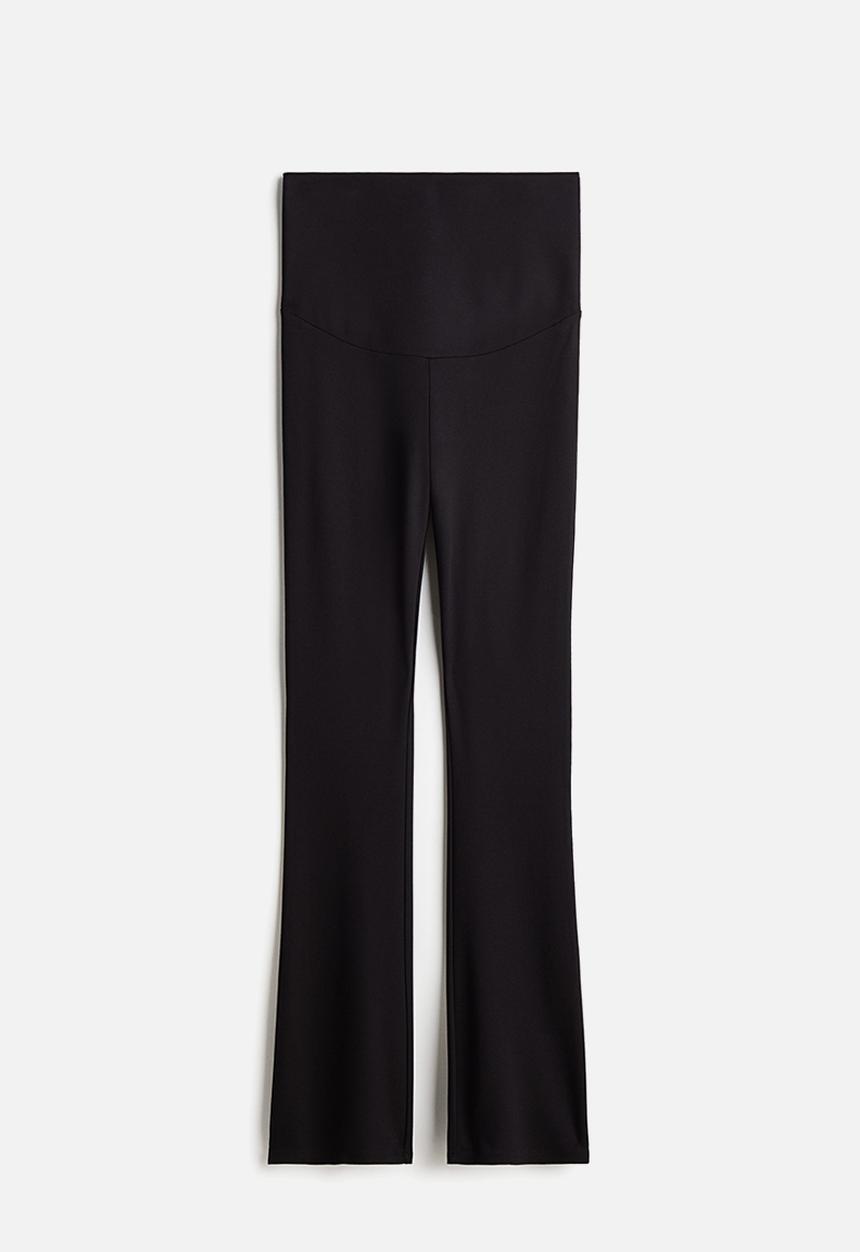 H&M - Mama flared jersey trousers - black