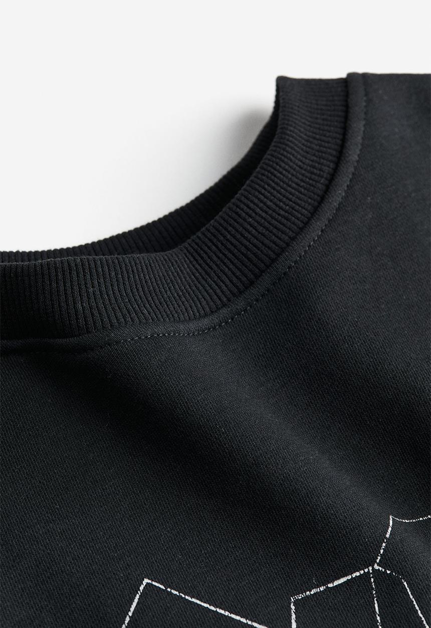 H&M - Motif-detail sweatshirt - black