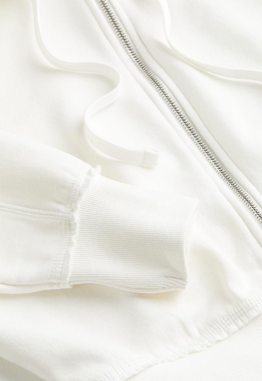 H&M - Short zip-through hoodie - white