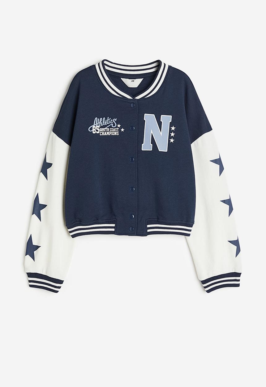 H&M - Oversized baseball jacket - blue multi