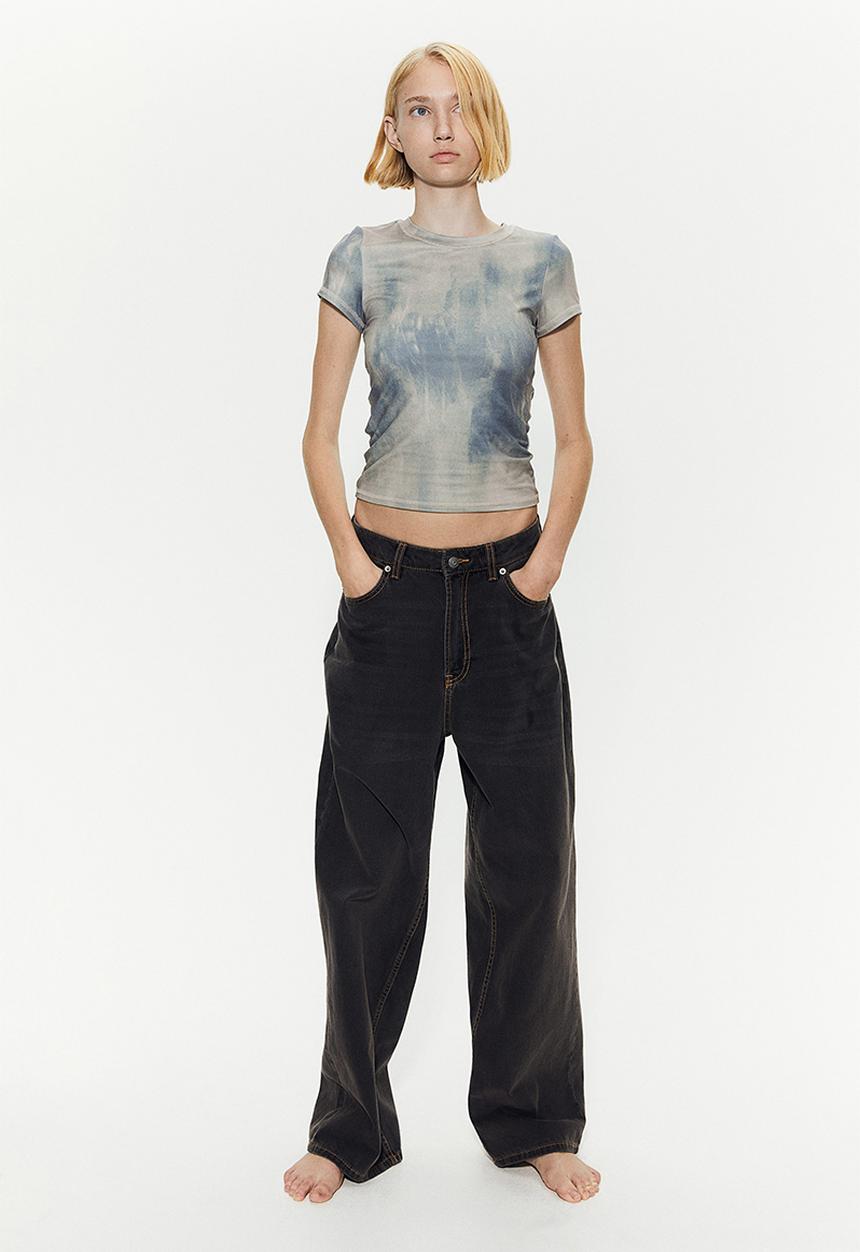 H&M - Fitted t-shirt - beige, grey, multi