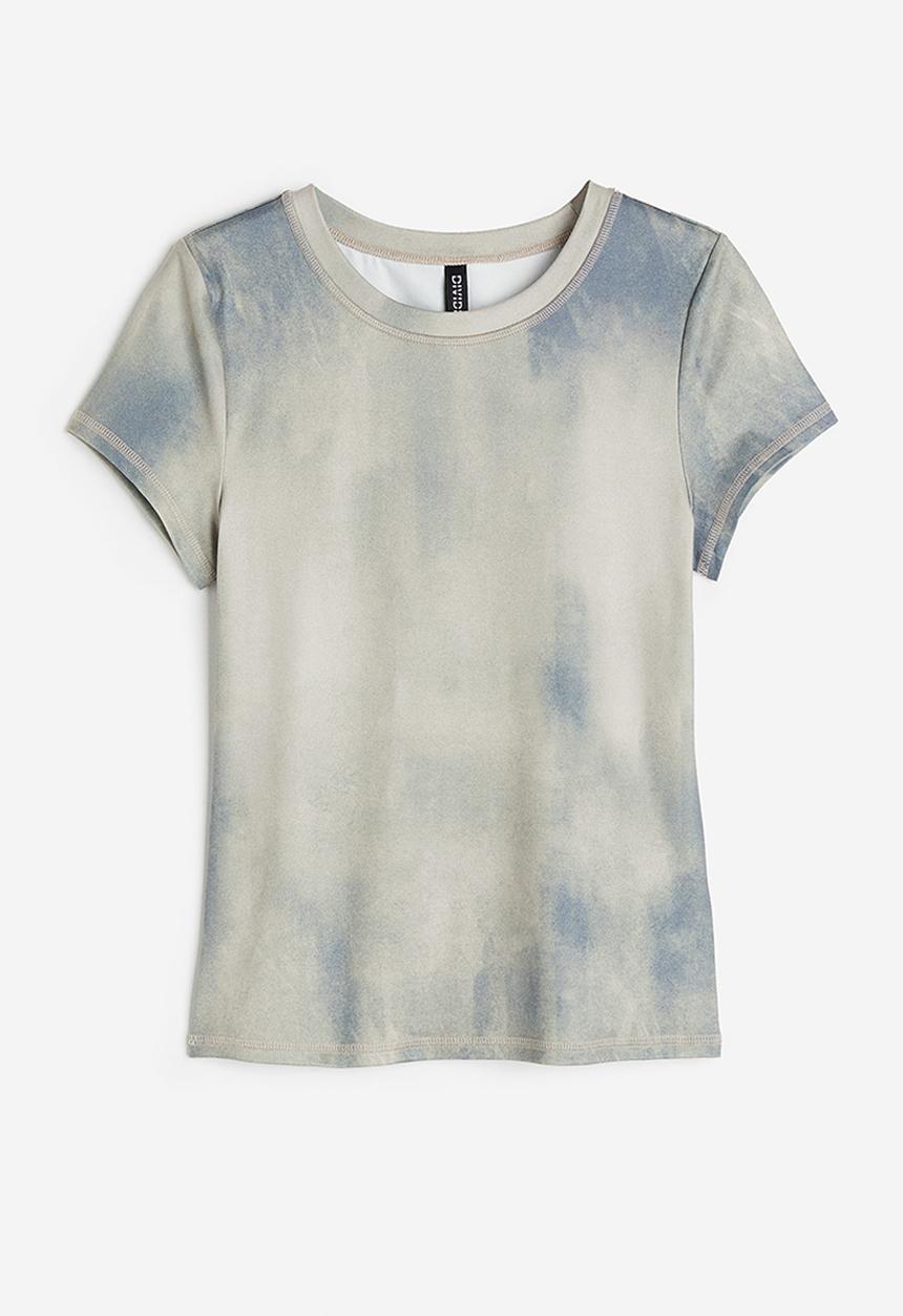 H&M - Fitted t-shirt - beige, grey, multi