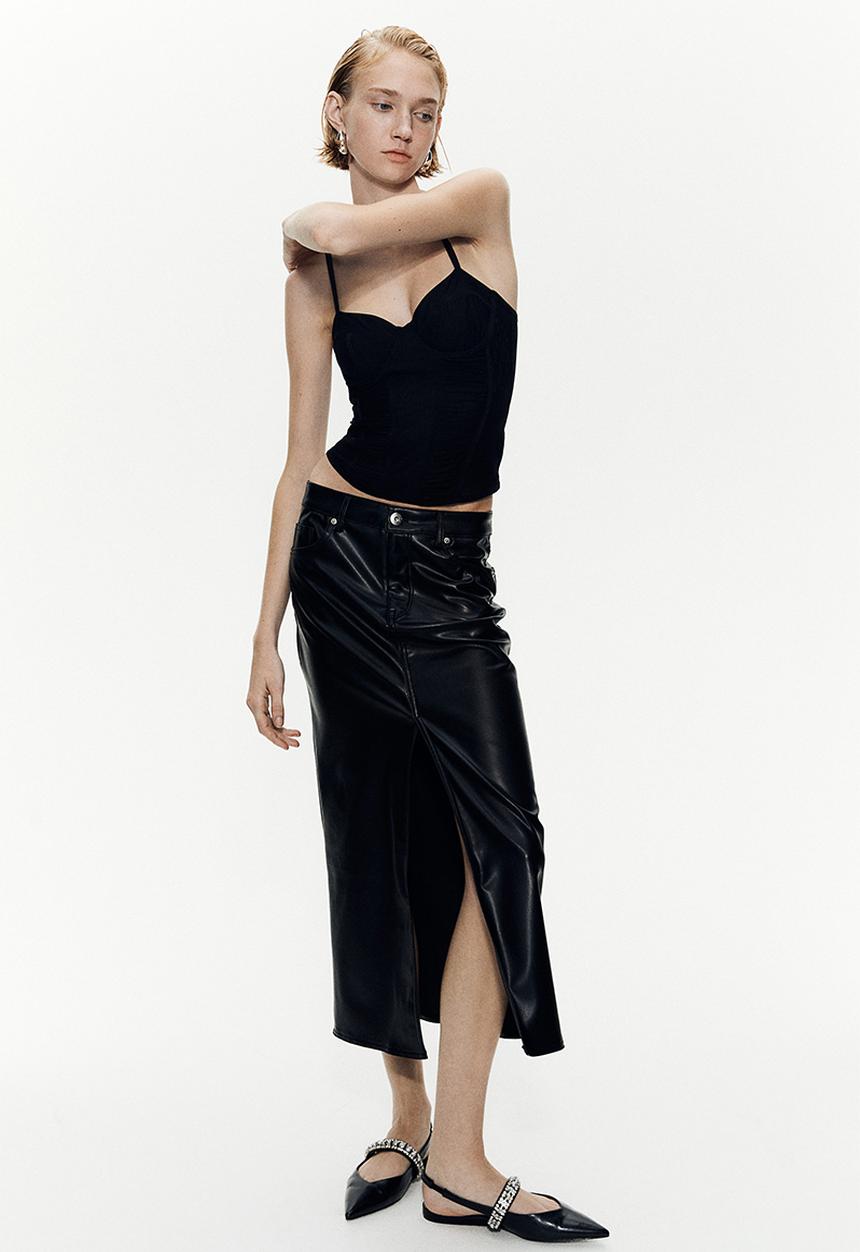 H&M - Mesh bustier top - black