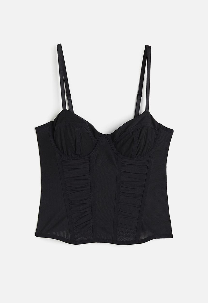 H&M - Mesh bustier top - black
