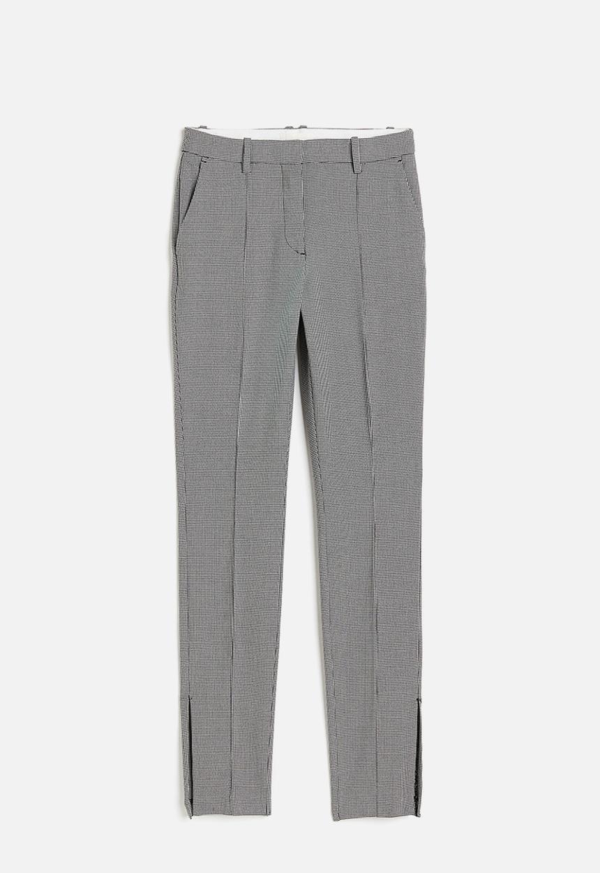 H&M - Slit-hem trousers - black, multi