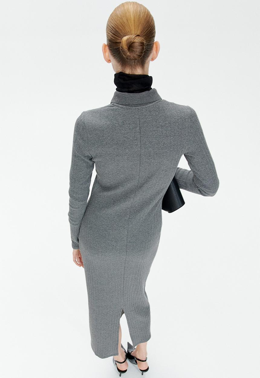 H&M - Collared jersey dress - grey