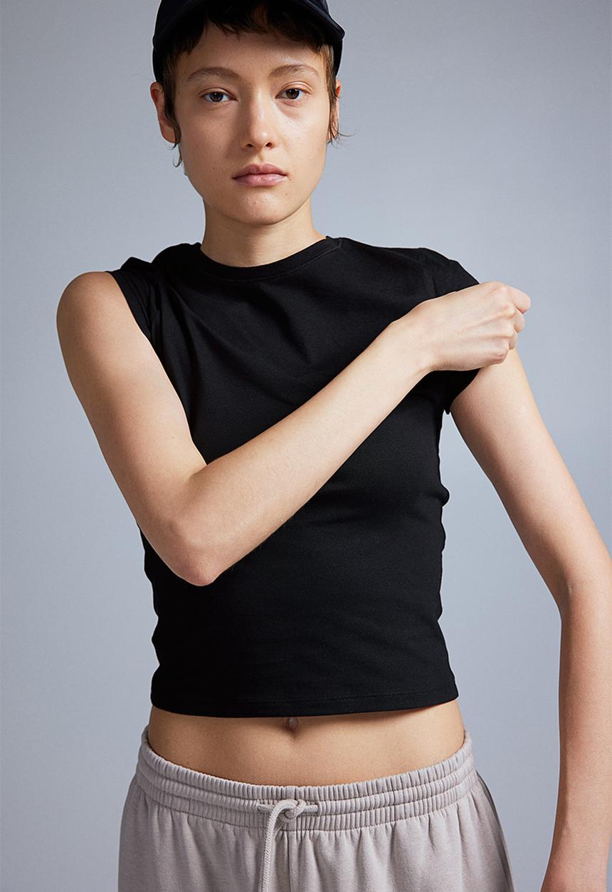 H&M - Fitted t-shirt - black