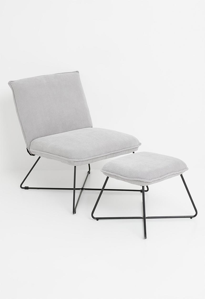 Sixth Floor - Moda chair and foot rest - grey
