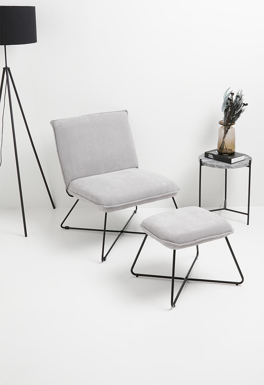 Sixth Floor - Moda chair and foot rest - grey