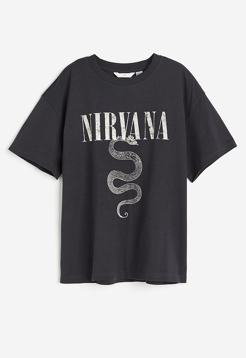 H&M - Oversized printed T-shirt - grey