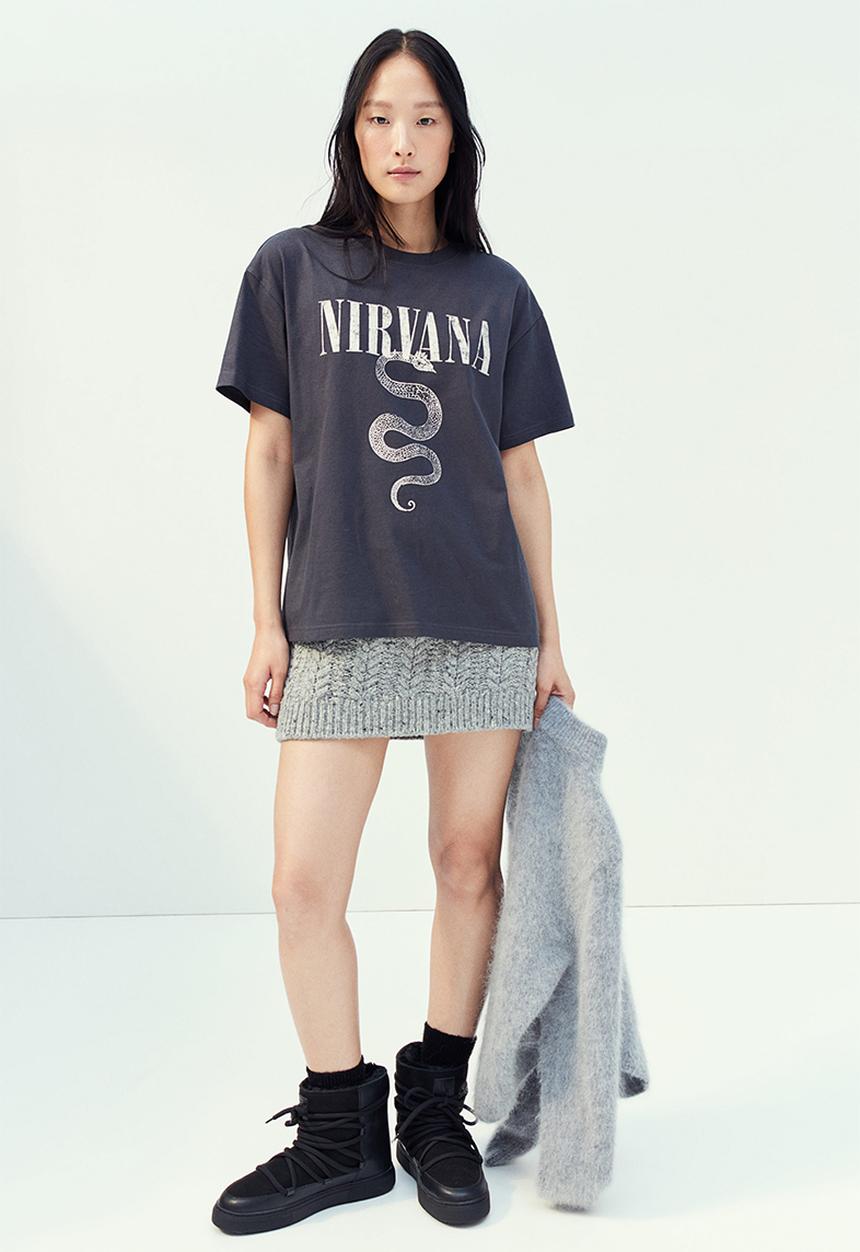 H&M - Oversized printed T-shirt - grey