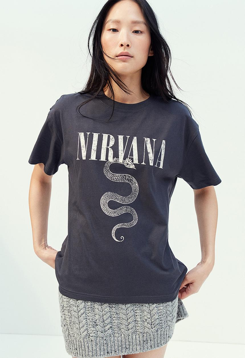H&M - Oversized printed T-shirt - grey