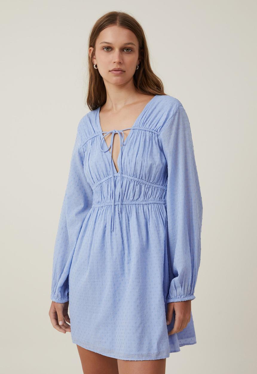 Cotton On - Dahlia Long Sleeve Mini Dress - Parisian Lavender