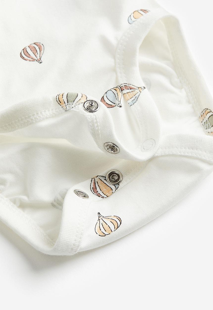 H&M - 2 piece cotton jersey set - white multi