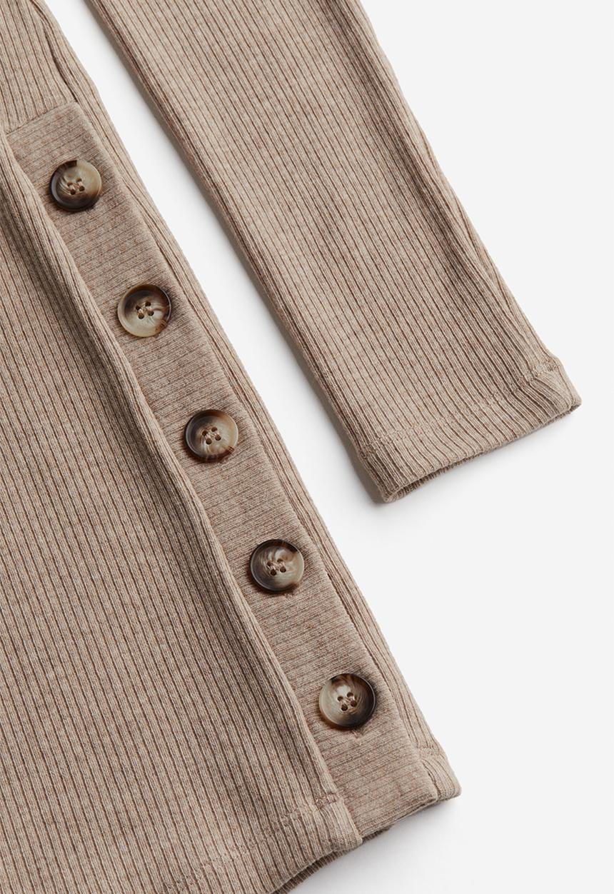 H&M - Mama ribbed top - light beige marl